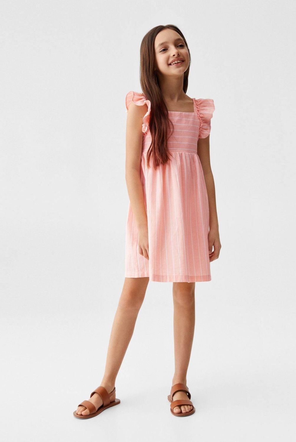 MANGO KIDS - Vestido Rayas Volante Elisa Niña Mango Kids