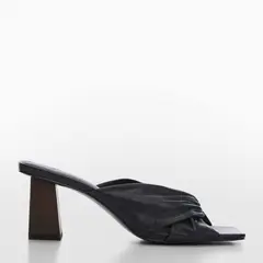 MANGO - Sandalia Mujer Cuero Negro