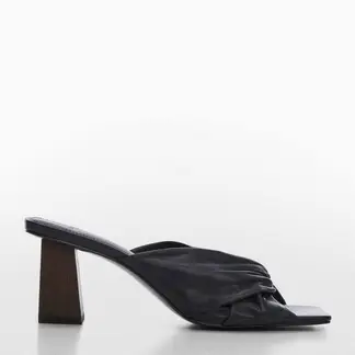 MANGO - Sandalia Mujer Cuero Negro