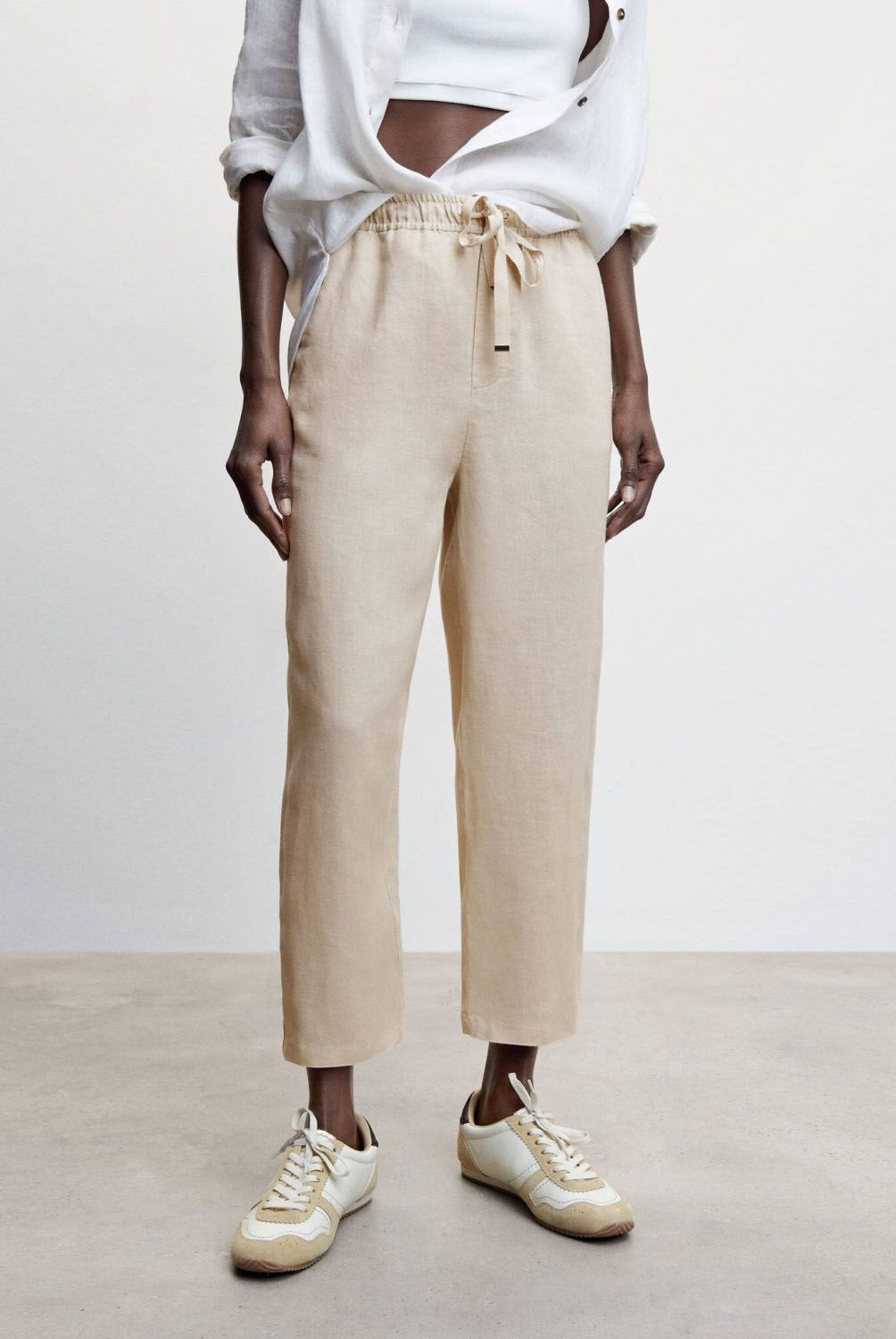 MANGO - Pantalón 100% Lino Mujer Mango