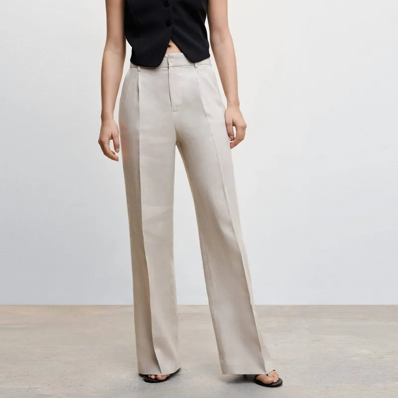 Lino Pantalones Falabella MANGO Pantalón Recto Lino Mujer Mango