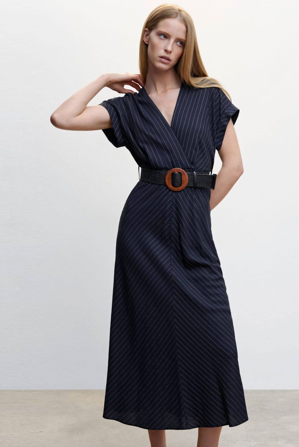 MANGO - Vestido Raya Diplomática Mujer Mango