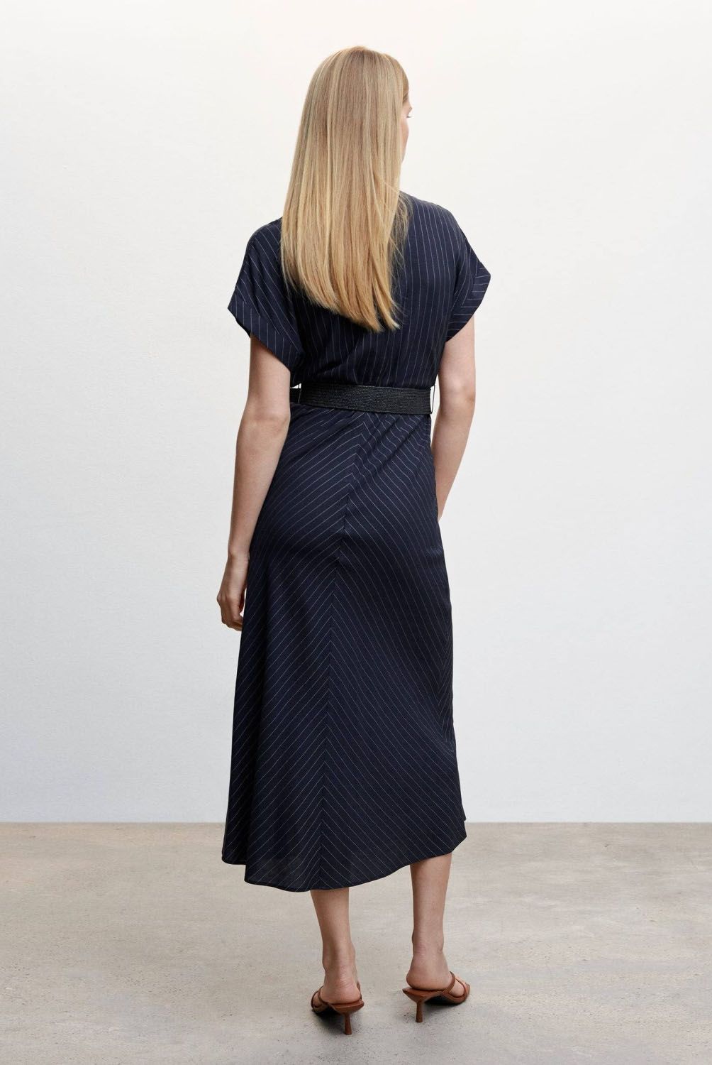 MANGO - Vestido Raya Diplomática Mujer Mango