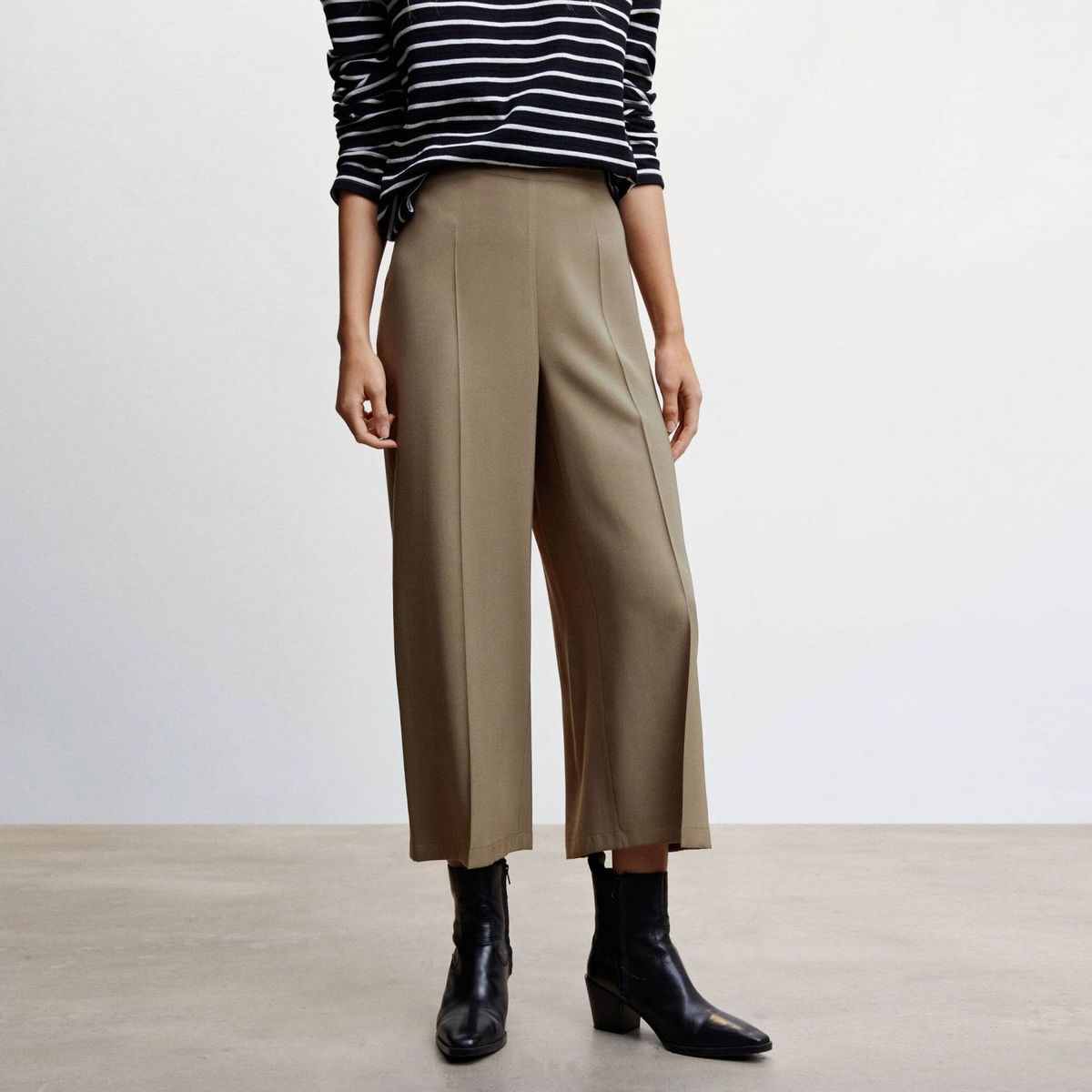 MANGO - Pantalón Palazzo Tiro Alto Mujer Mango