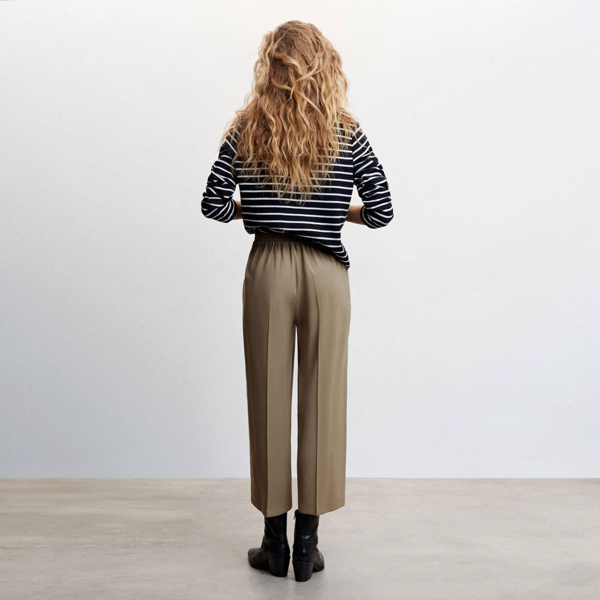 MANGO - Pantalón Palazzo Tiro Alto Mujer Mango