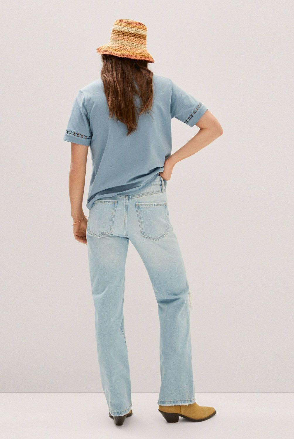 MANGO - Polera Detalles Bordados Mujer Mango