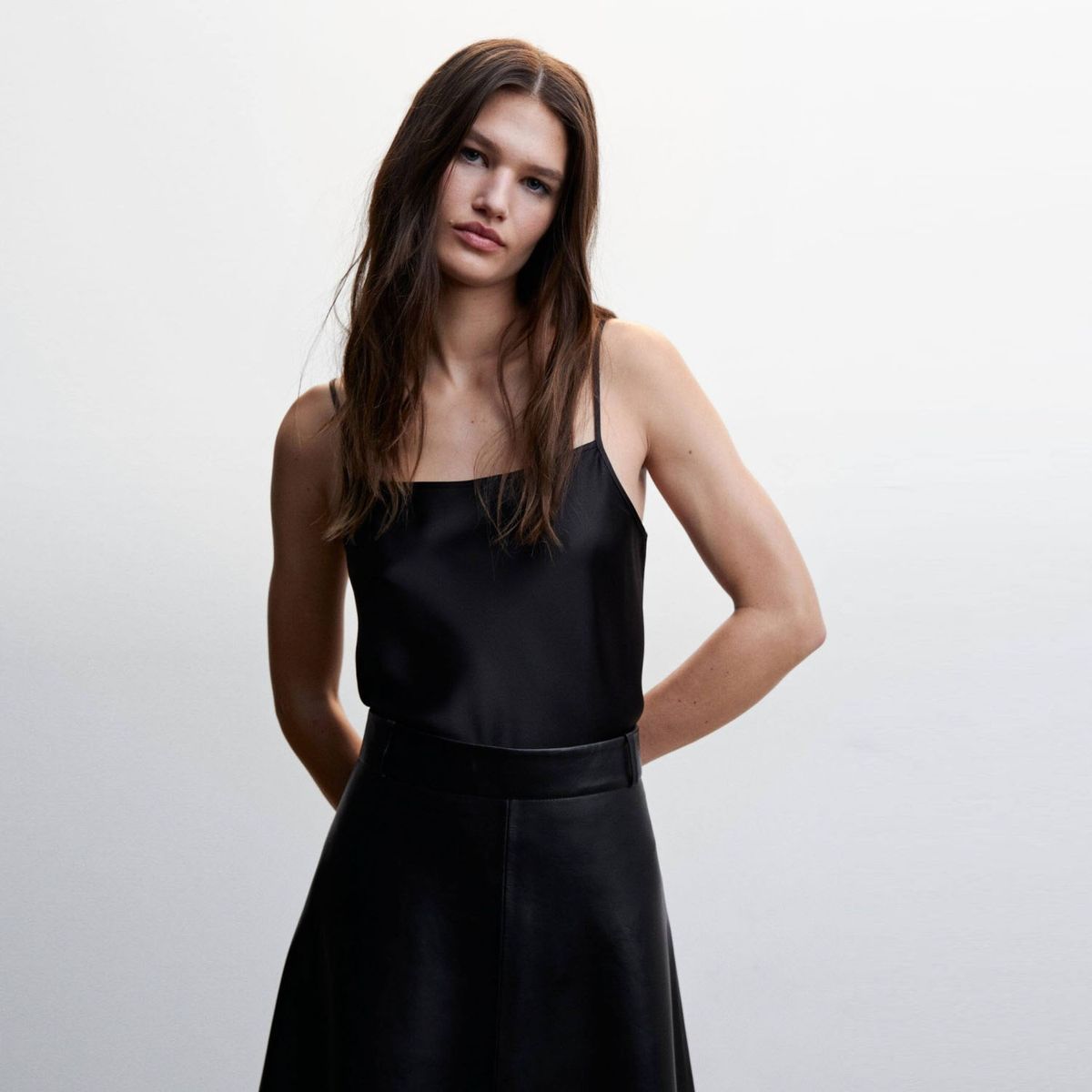 MANGO - Crop Top Lencero Satinado Mujer Mango