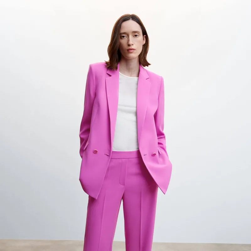 MANGO - Blazer Traje Botón Mujer Mango