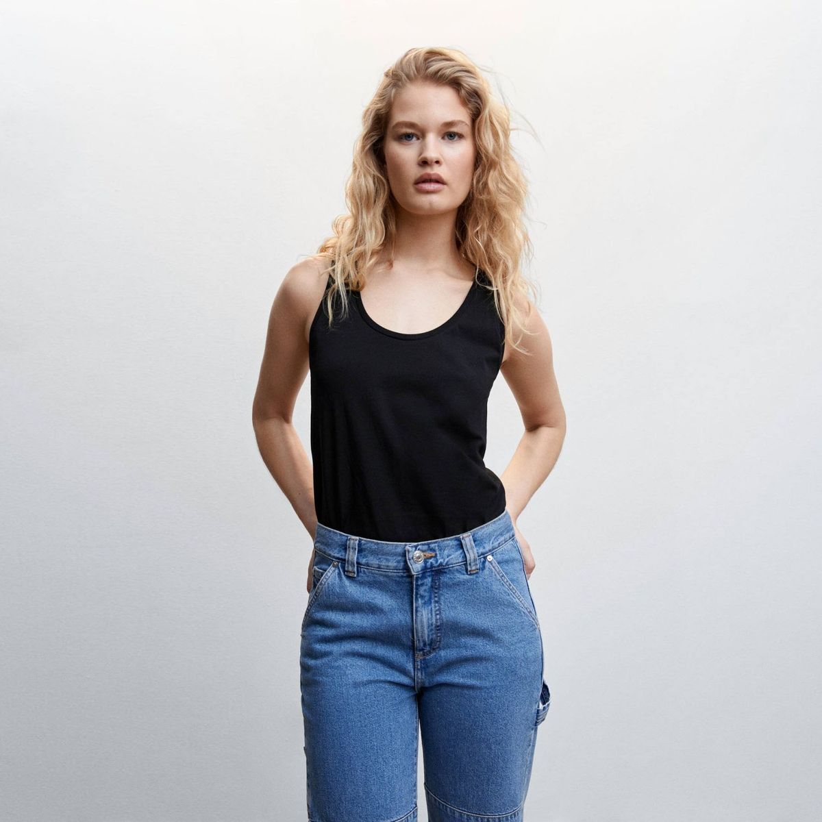 MANGO - Crop Top Tirantes Algodón Mujer Mango