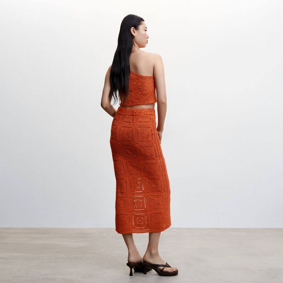 MANGO - Polera Crochet Asimétrico Mujer Mango