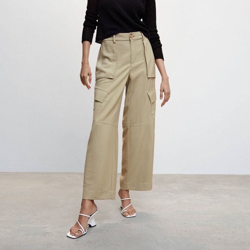 MANGO - Pantalón Cargo Bolsillos Mujer Mango