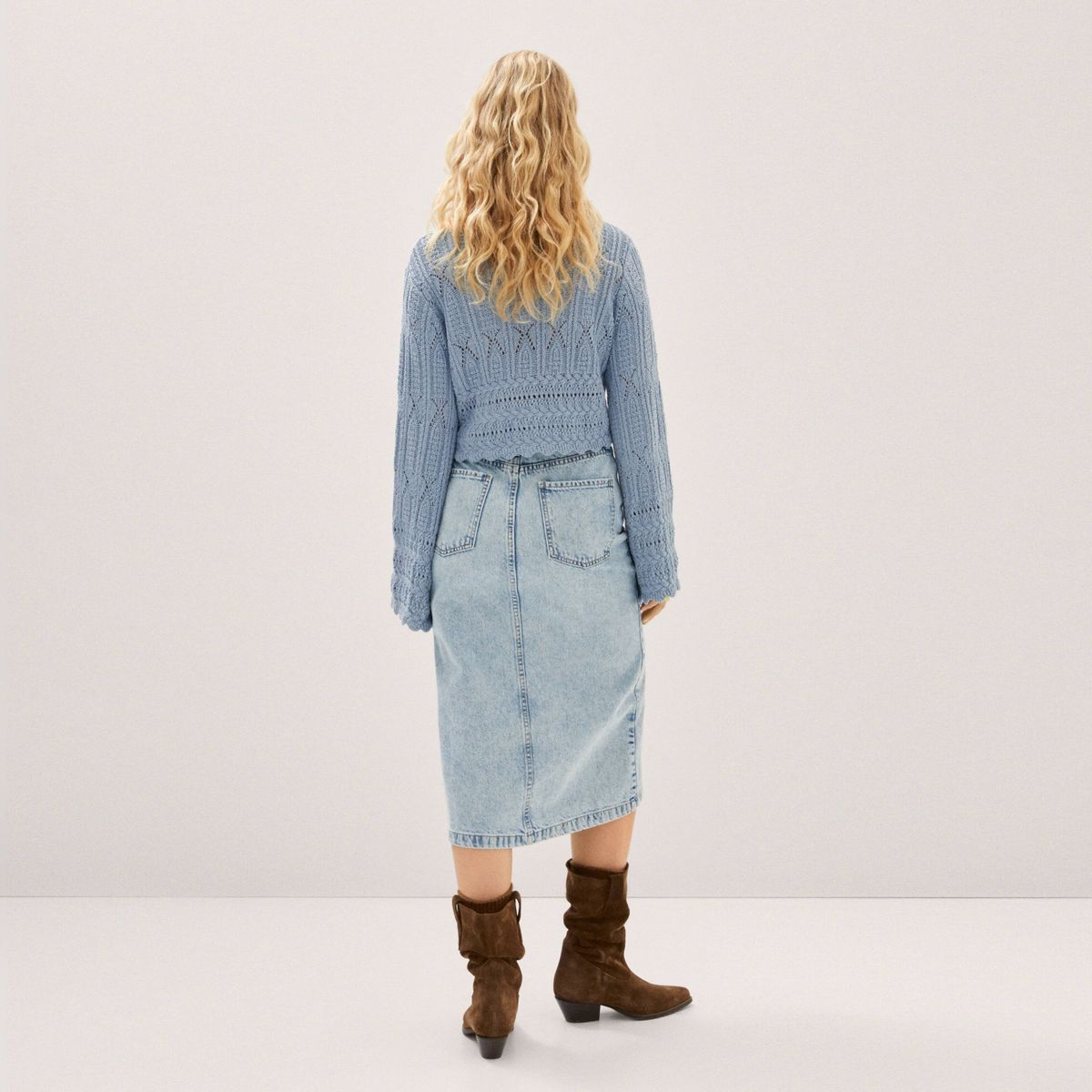 MANGO - Mango Sweater Calado Manga Acampanada Mujer