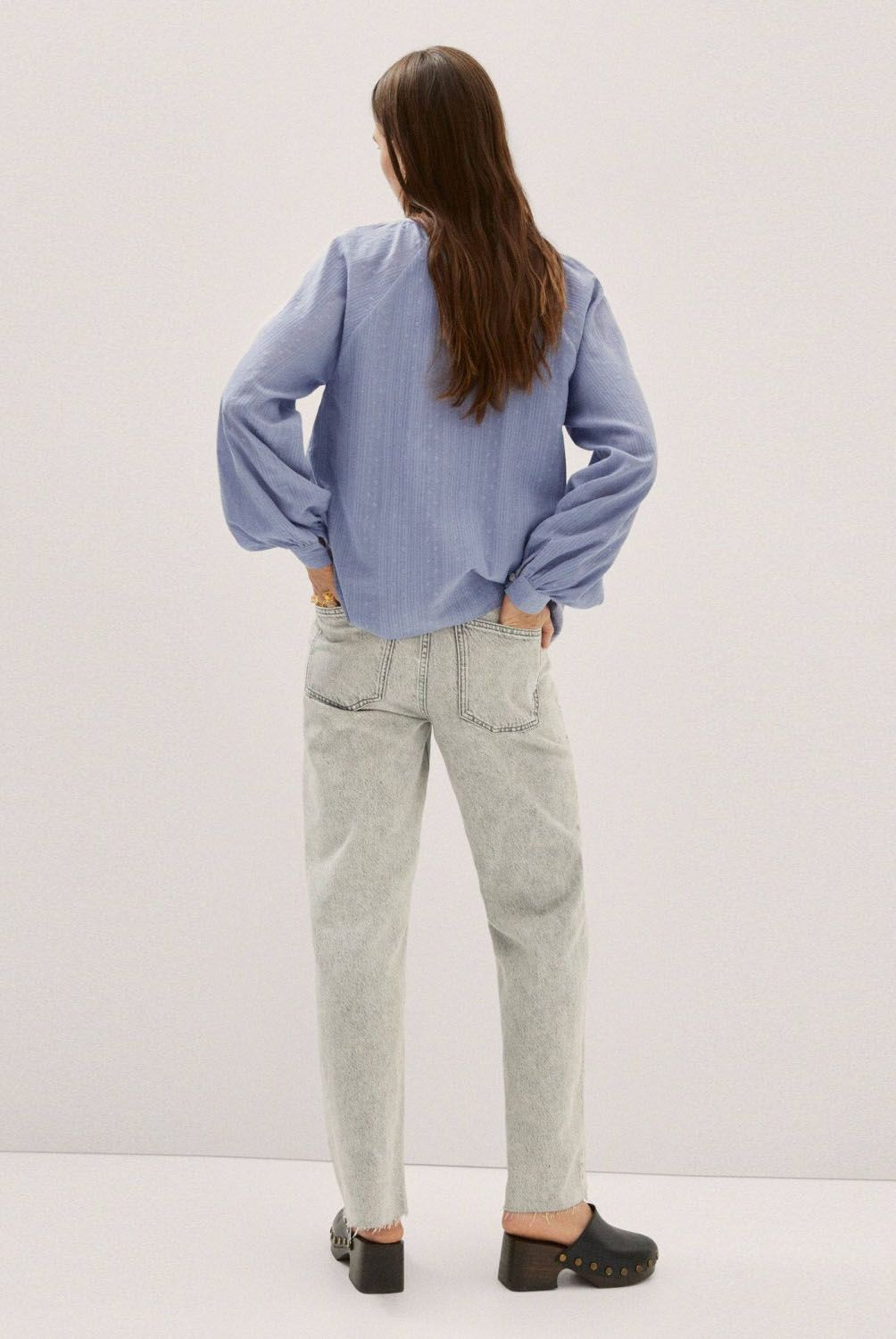 MANGO - Mango Blusa Plumeti Bordado Mujer