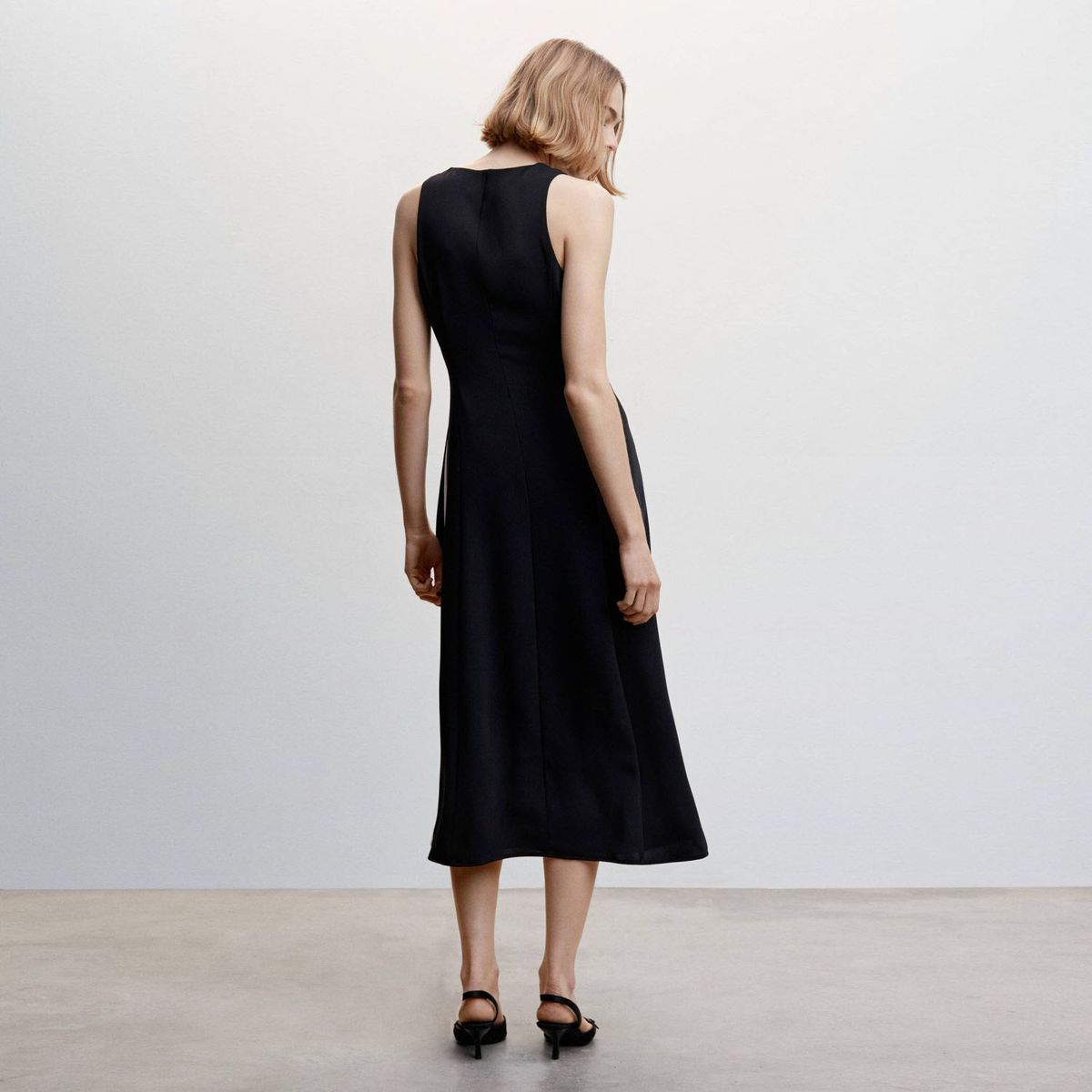 MANGO - Vestido Bicolor Lazo Mujer Mango