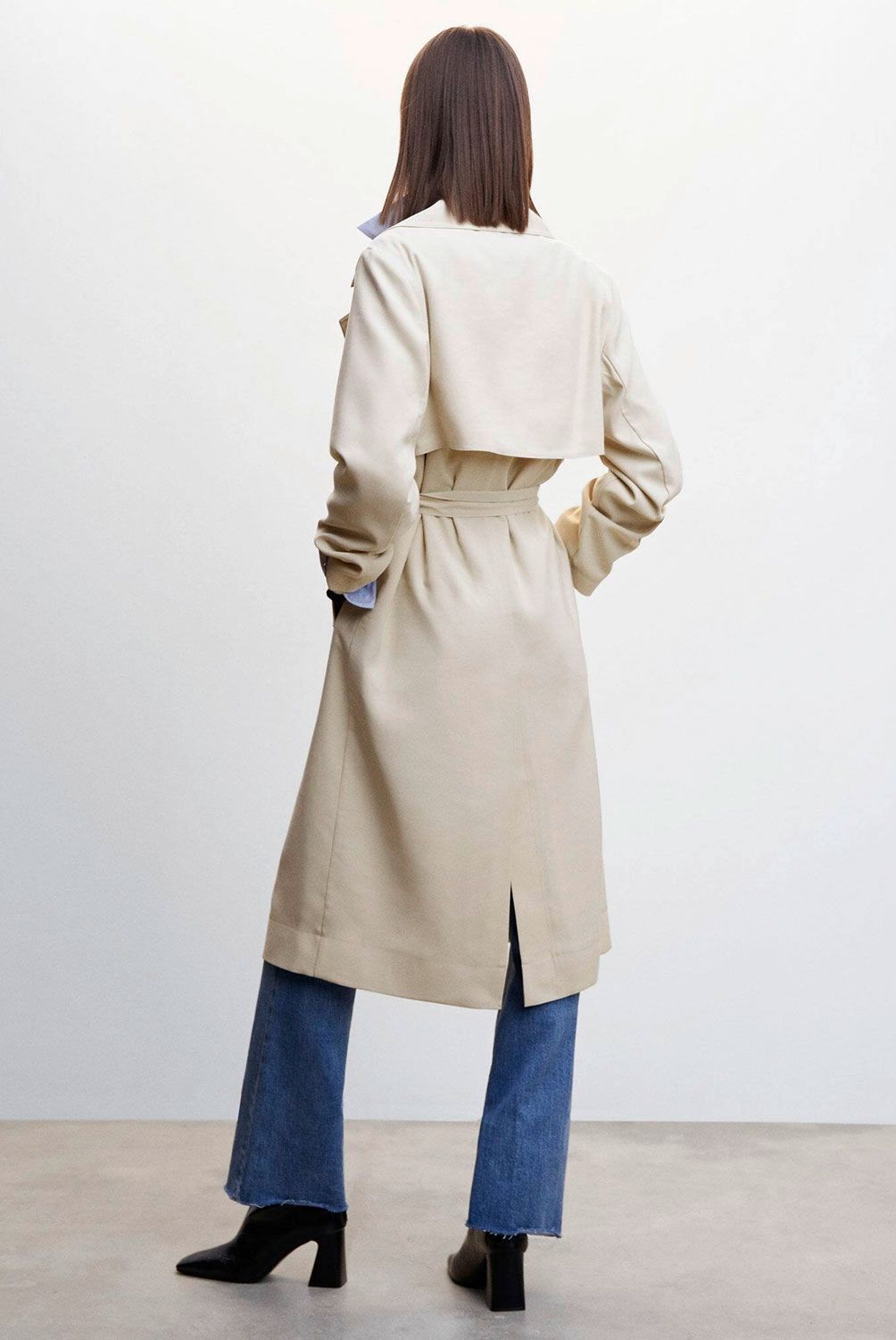 MANGO - Trench Fluido Solapas Mujer Mango