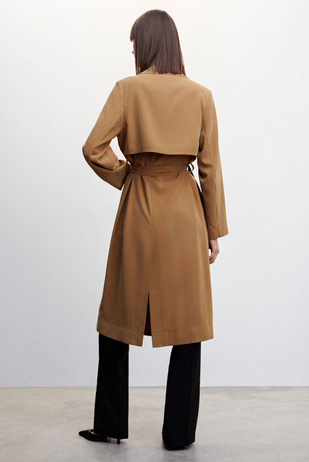MANGO - Trench Fluido Solapas Mujer Mango