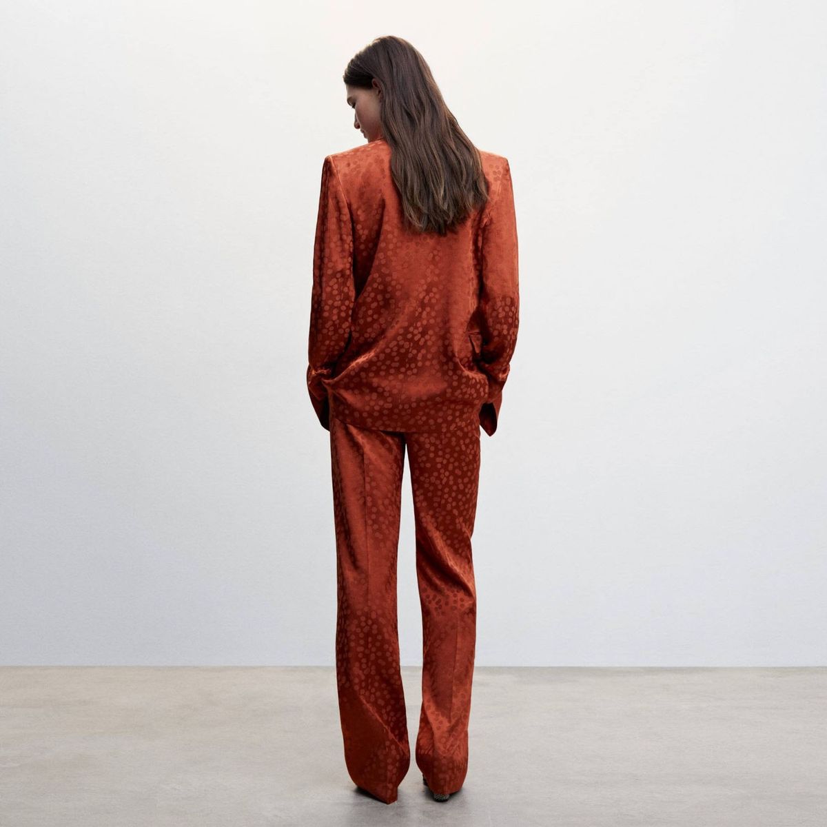 MANGO - Blazer Satinada Estampada Mujer Mango