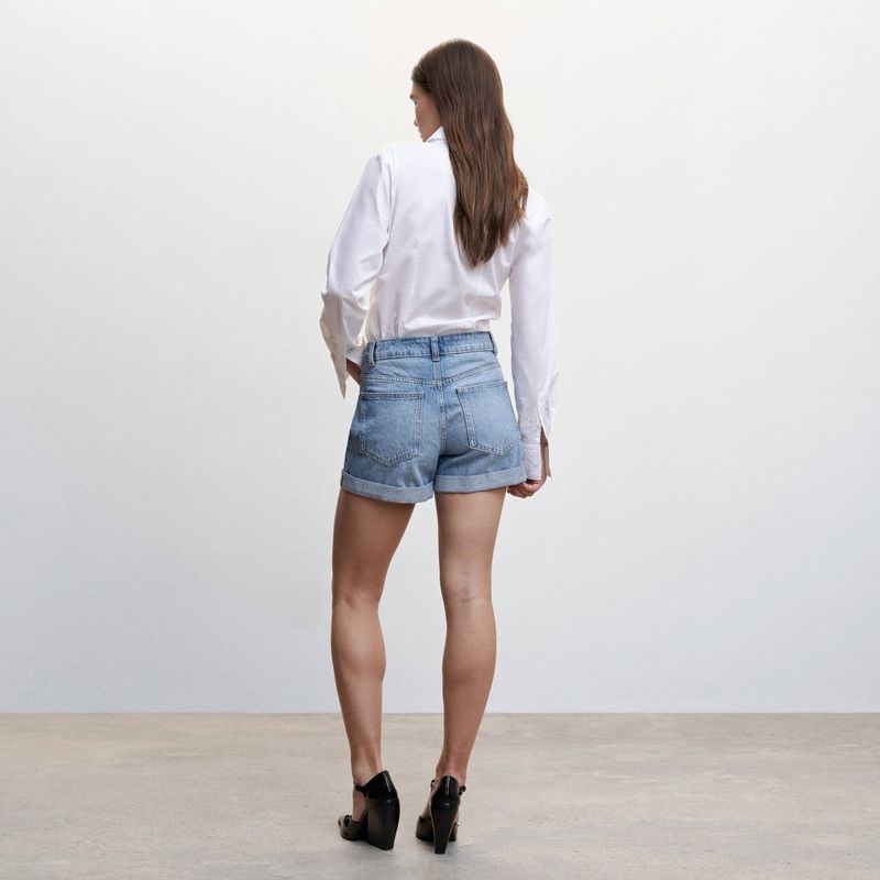 MANGO Shorts Vaqueros Mom-Fit Mujer Mango - Main Image