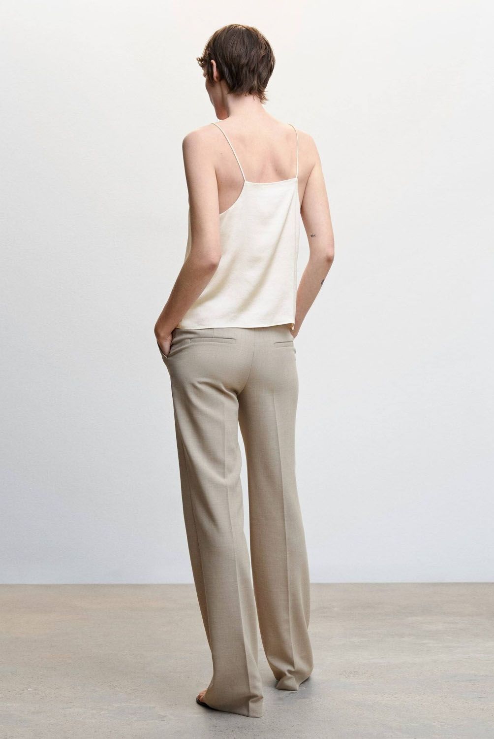 MANGO - Crop Top Satinado Tirantes Mujer Mango