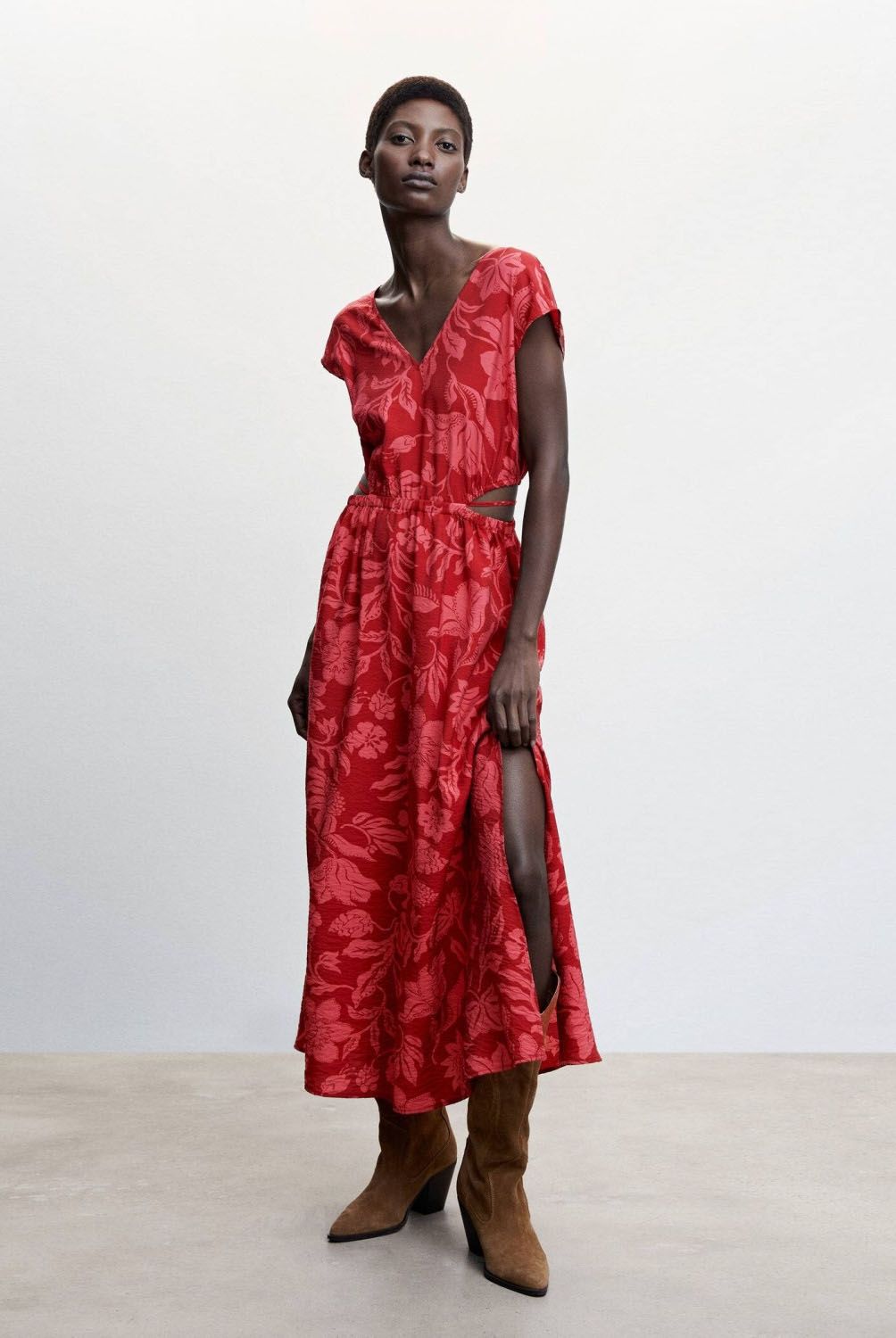 MANGO - Vestido Aberturas Laterales Mujer Mango