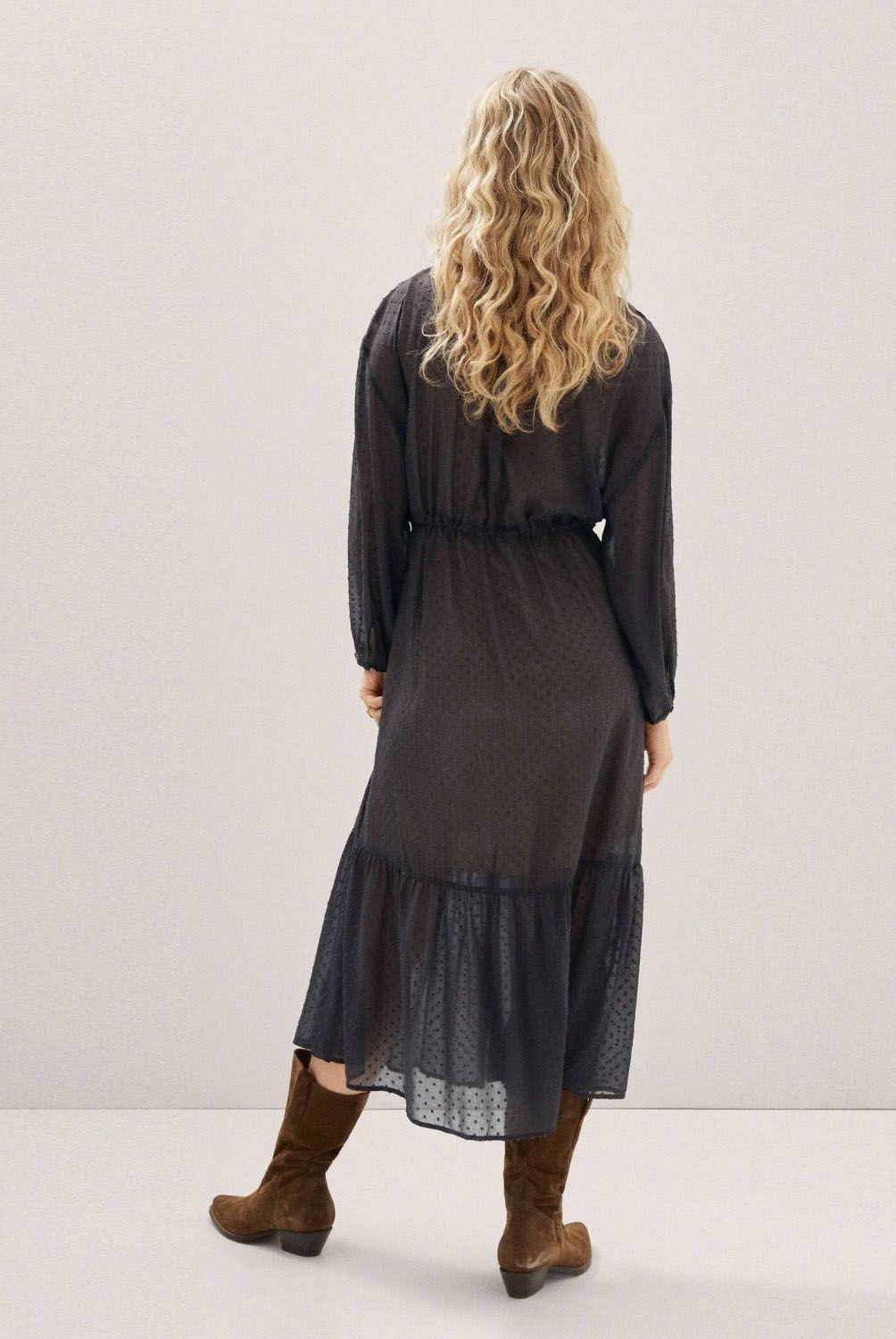 MANGO - Vestido Camisero Plumeti Mujer Mango