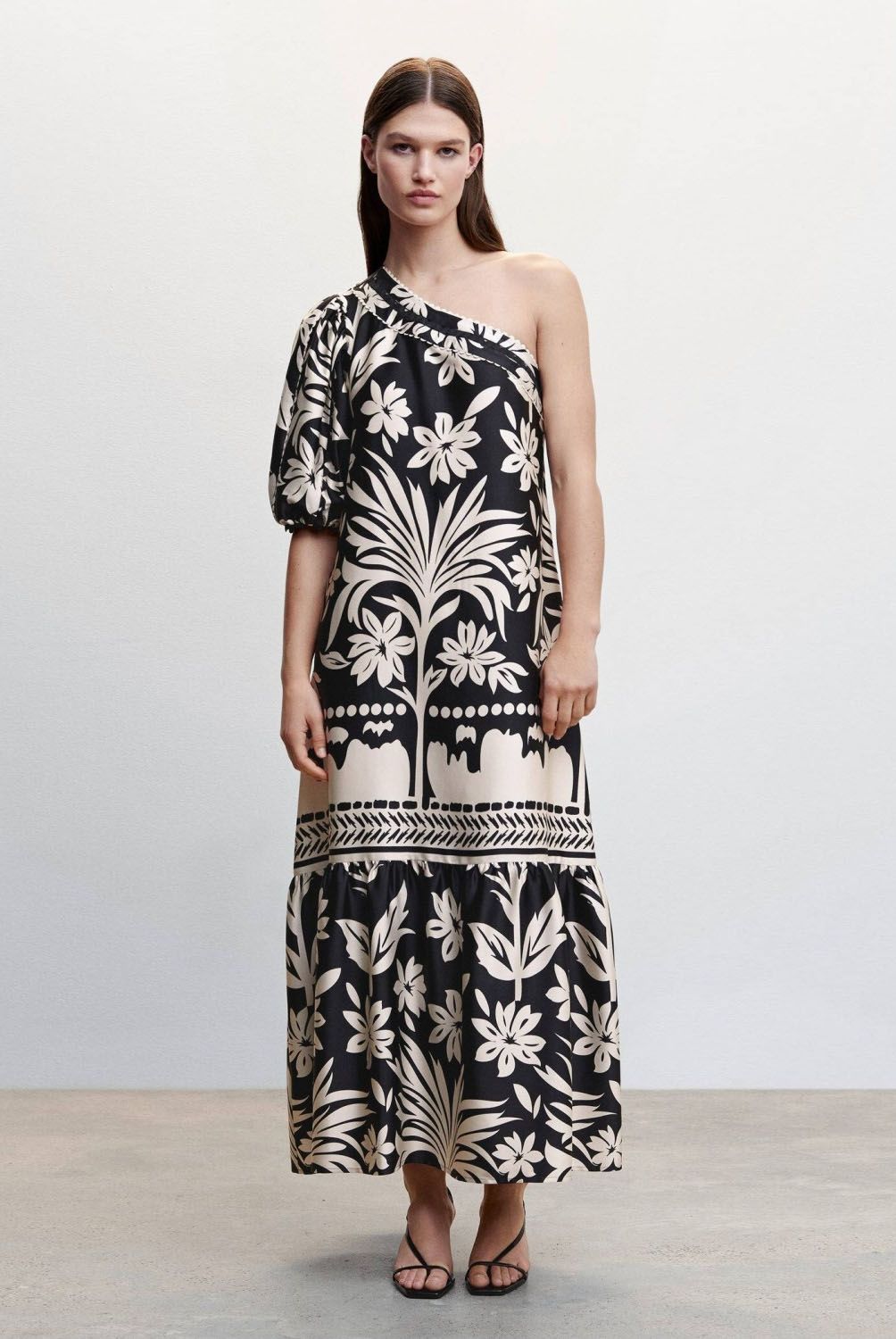 MANGO - Vestido Satinado Asimétrico Mujer Mango