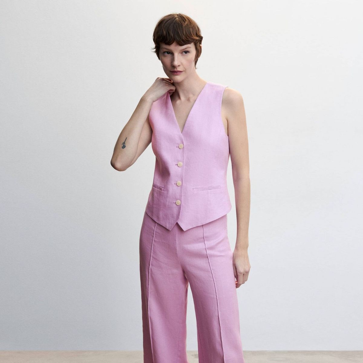 MANGO - Blazer 100% Lino Mujer Mango