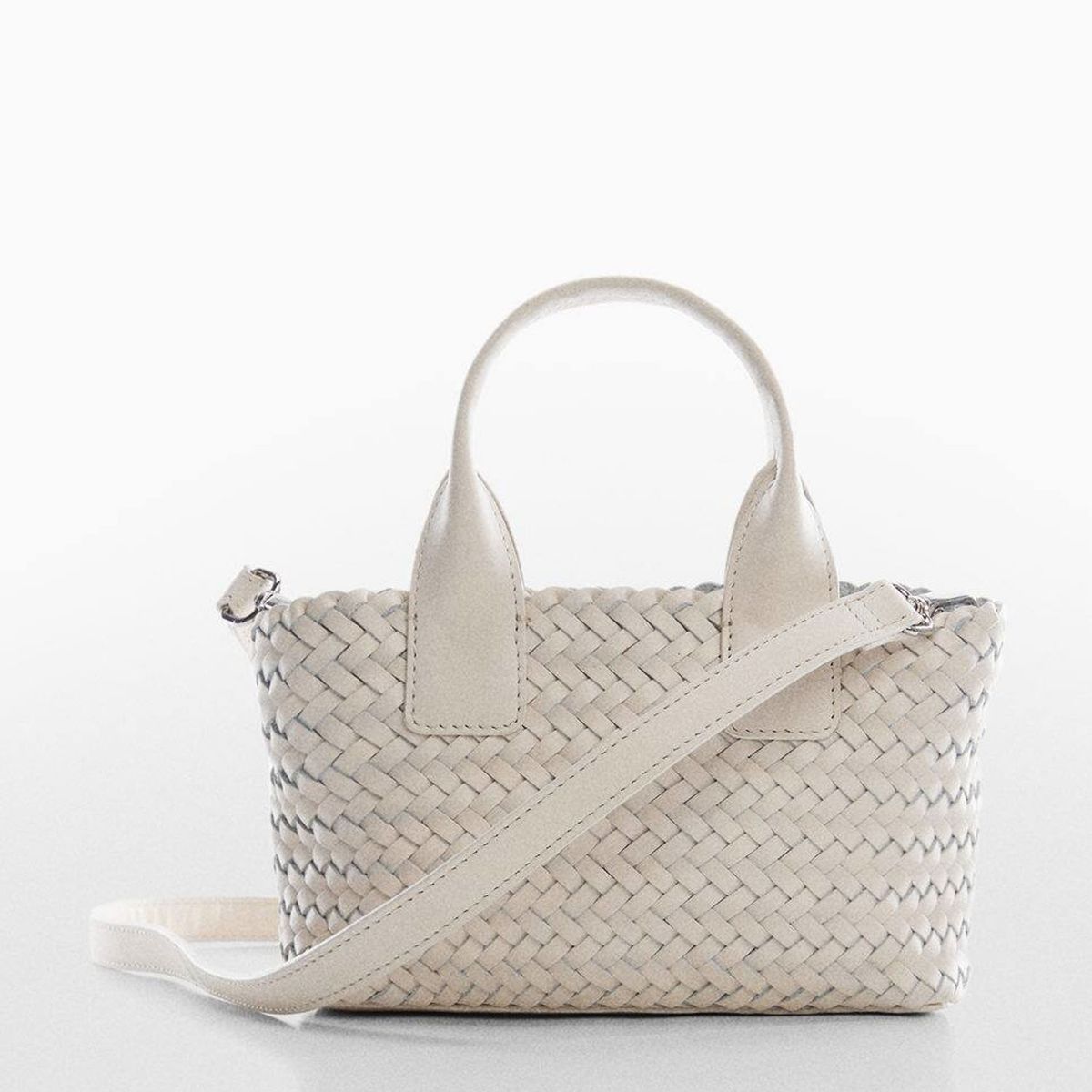 MANGO - Bolso Piel Trenzado  Mujer Mango