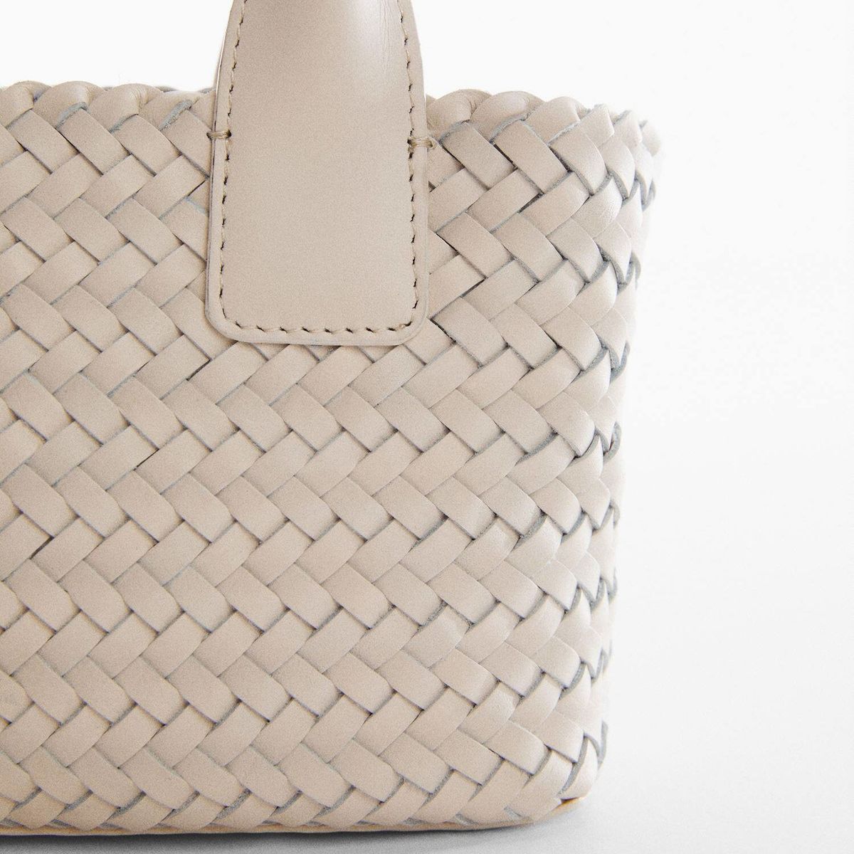 MANGO - Bolso Piel Trenzado  Mujer Mango