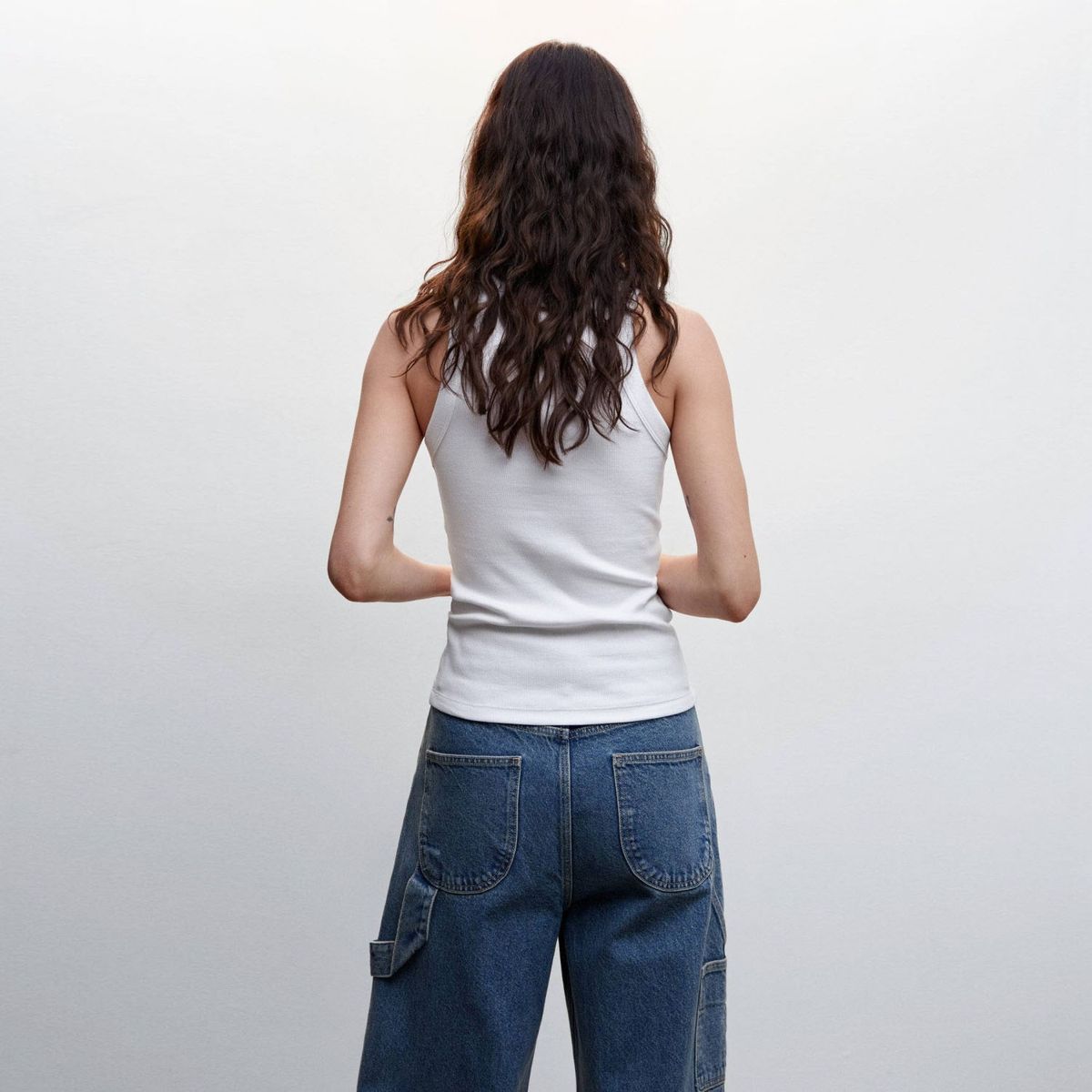 MANGO - Polera Canalé Algodón Mujer Mango