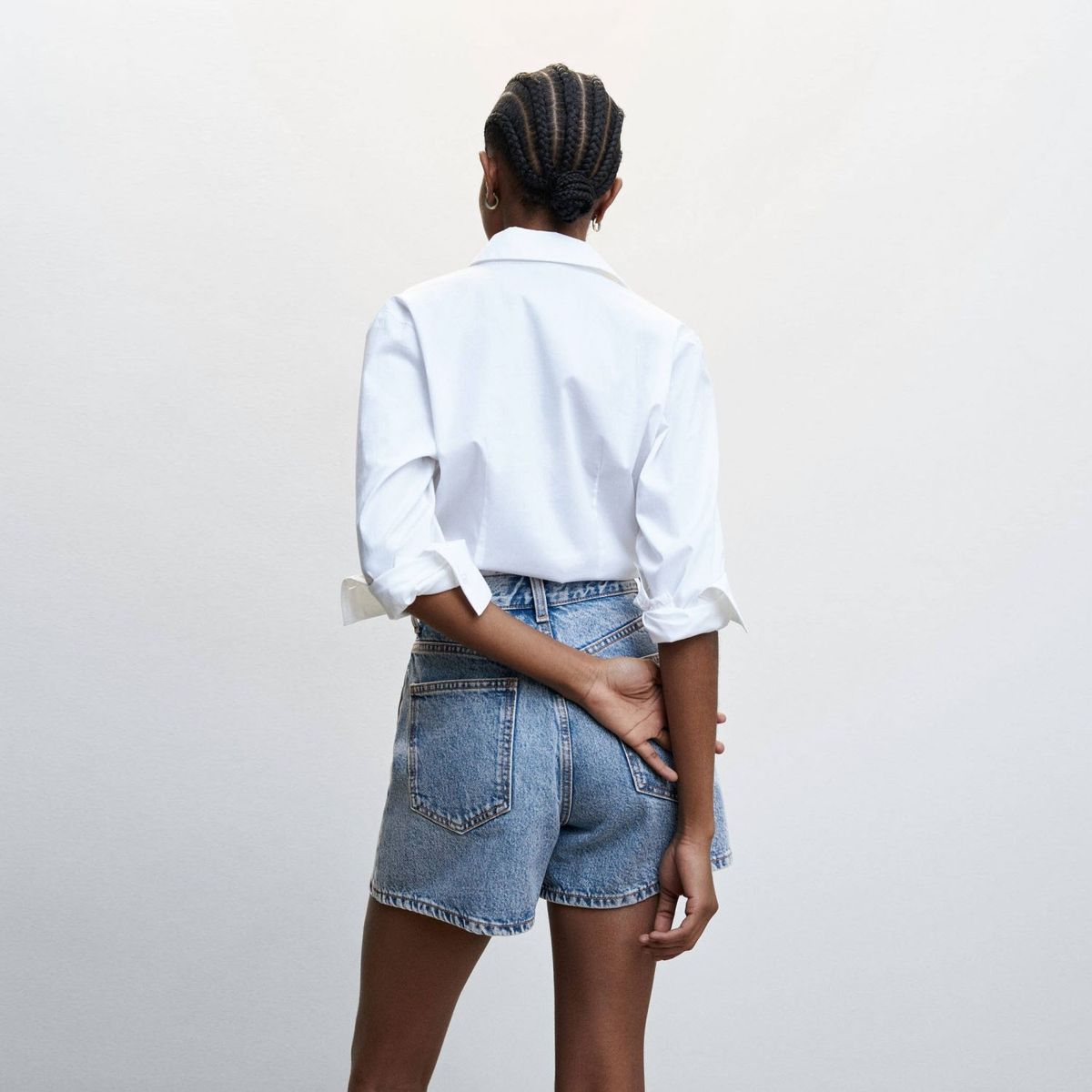 MANGO - Shorts Vaqueros Tiro Alto Mujer Mango