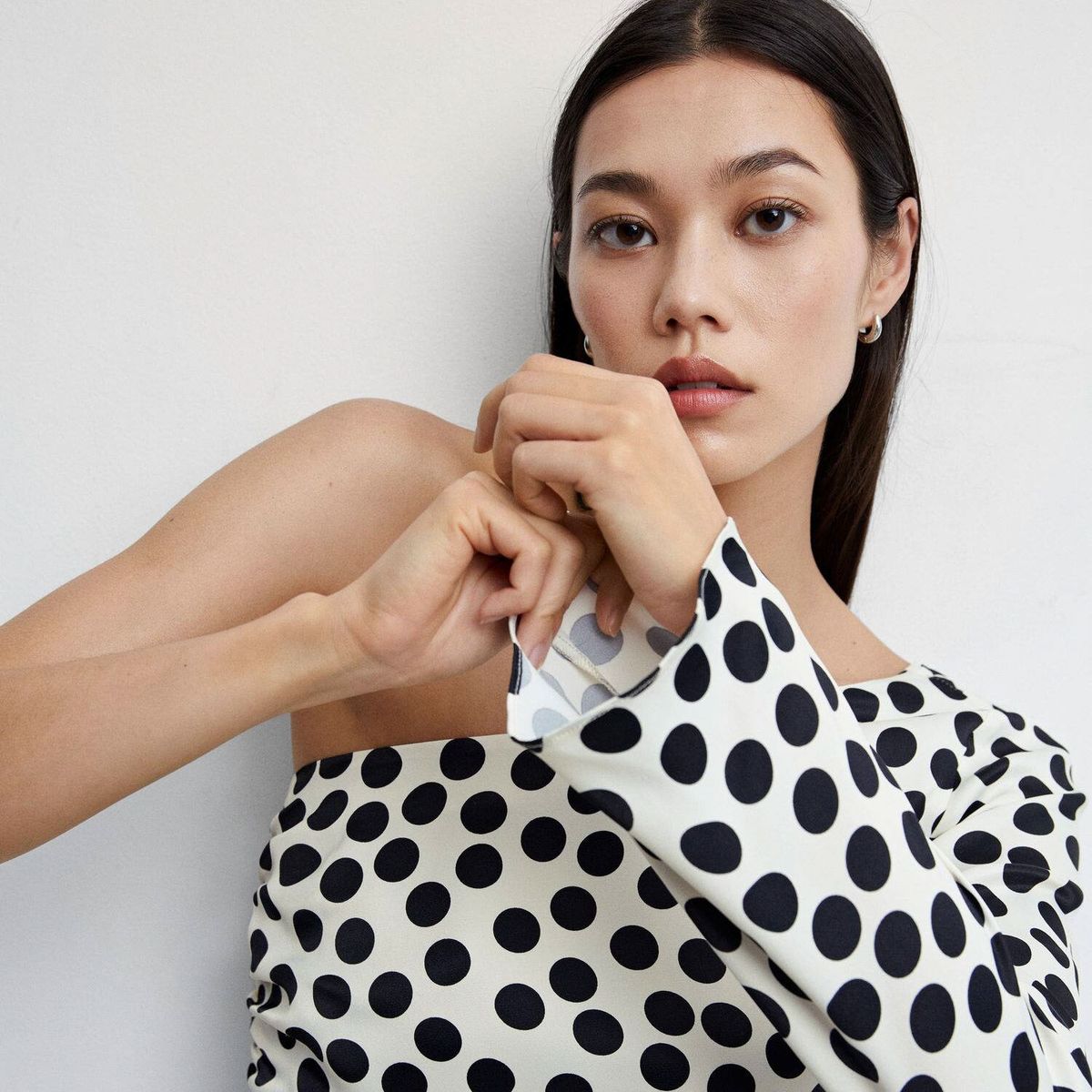 MANGO - Vestido Asimétrico Maxi Flor Mujer Mango