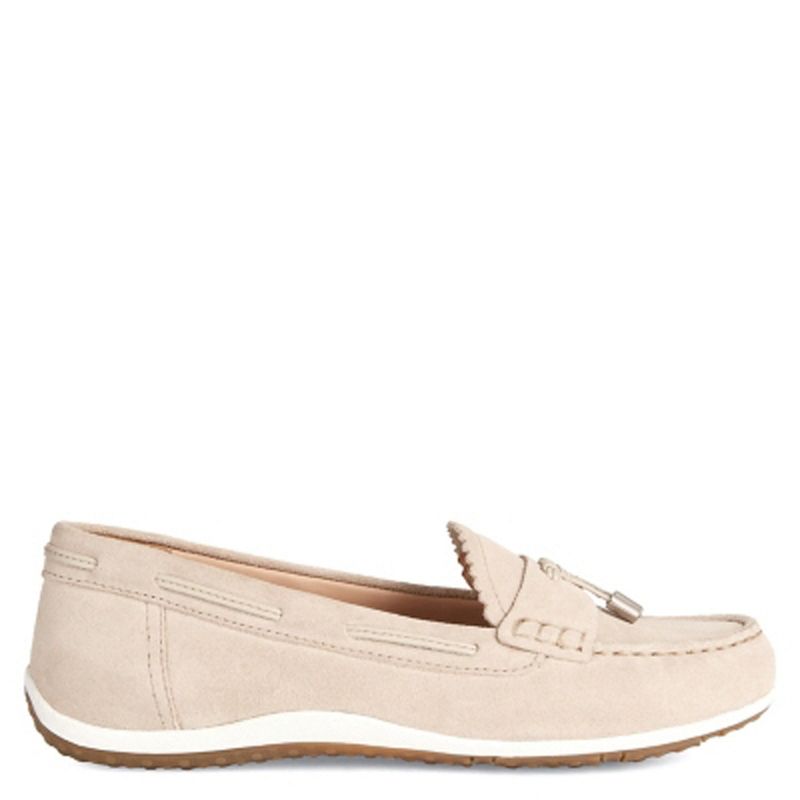 GEOX - Mocasín Mujer Gamuza Beige Geox