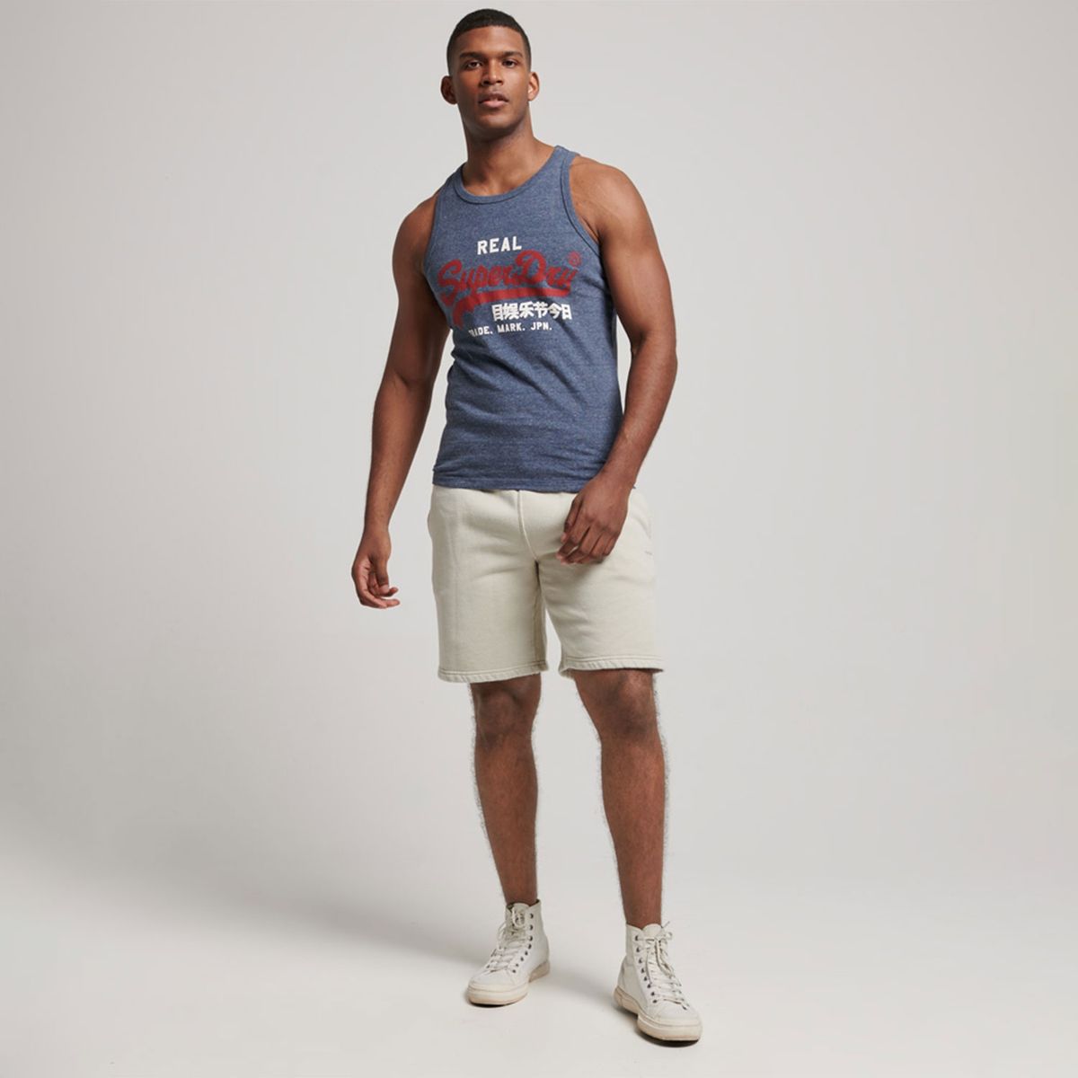 SUPERDRY - Polera Sin Mangas Logo Algodón Hombre Superdry