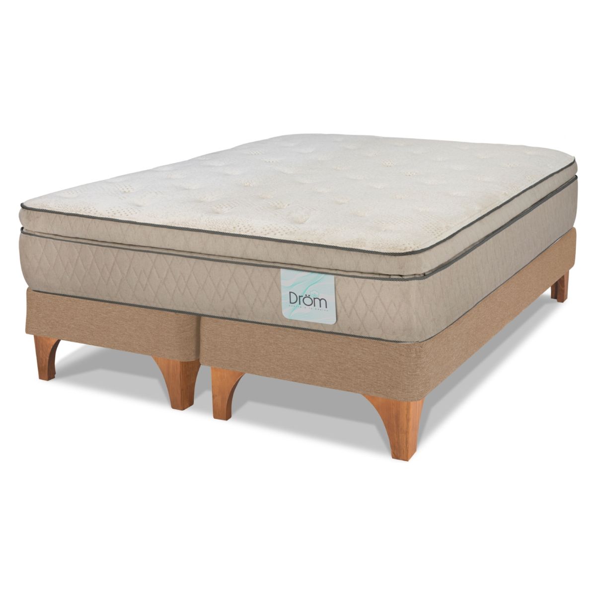 DROM - Cama Europea Linne New Super King X 2.00Mt Base Dividida Drom