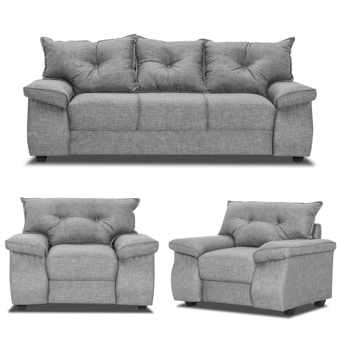 INNOVAMUEBLES - Juego De Living Fortaleza 3.1.1 Tela Cordoba