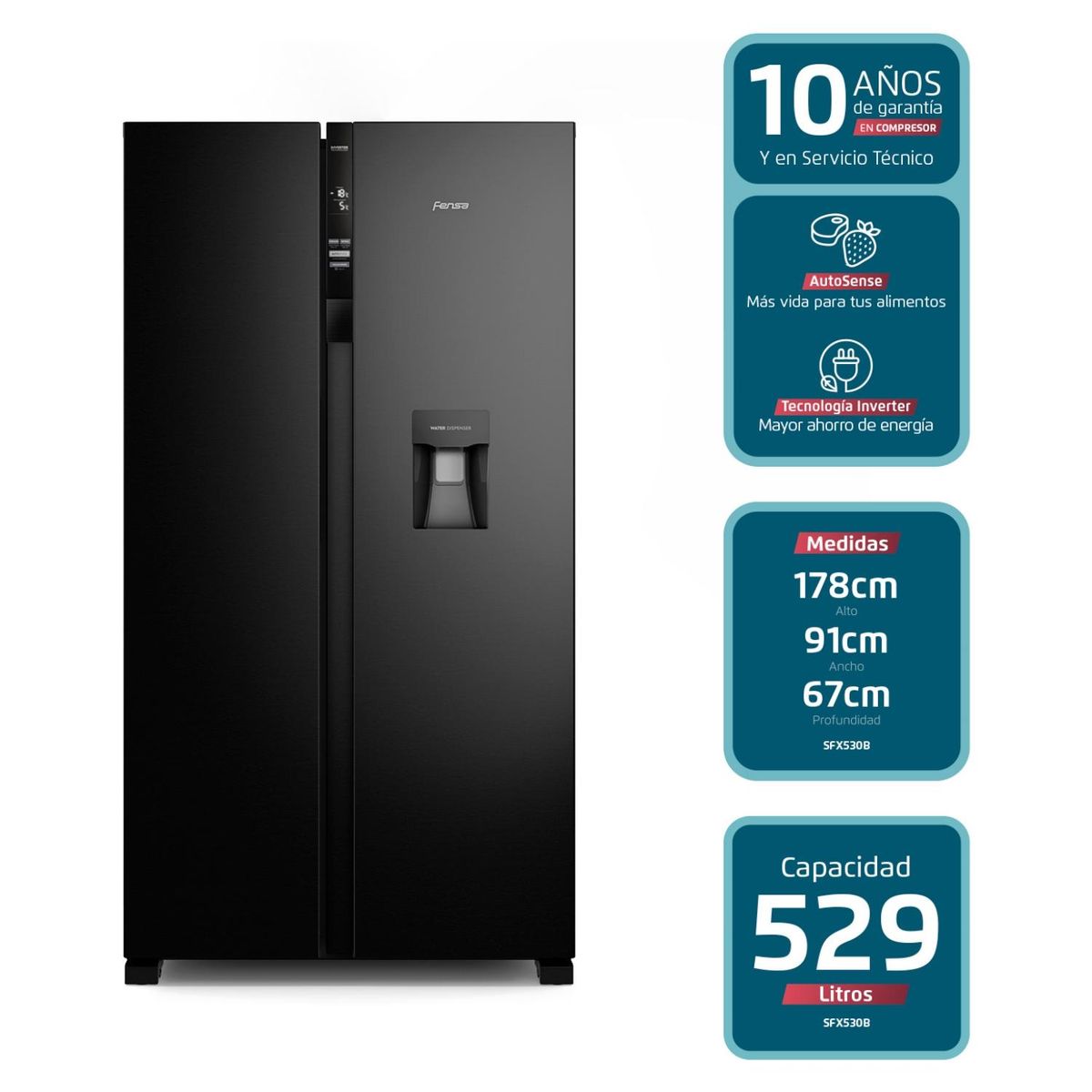 FENSA - Refrigerador Side by Side 529Lts No Frost Sfx530B Fensa