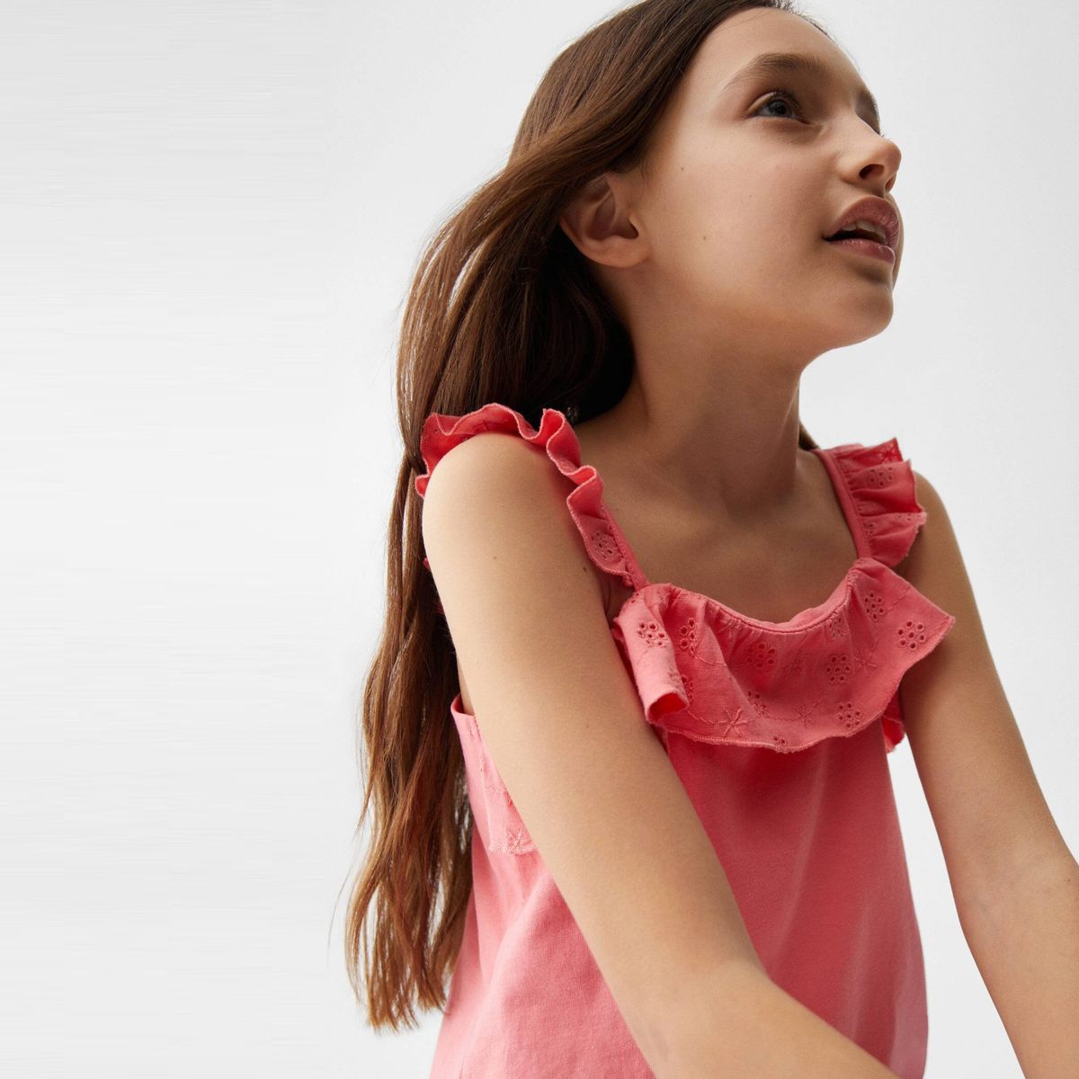 MANGO KIDS - Polera Tirantes Volante Dante Niña Mango Kids