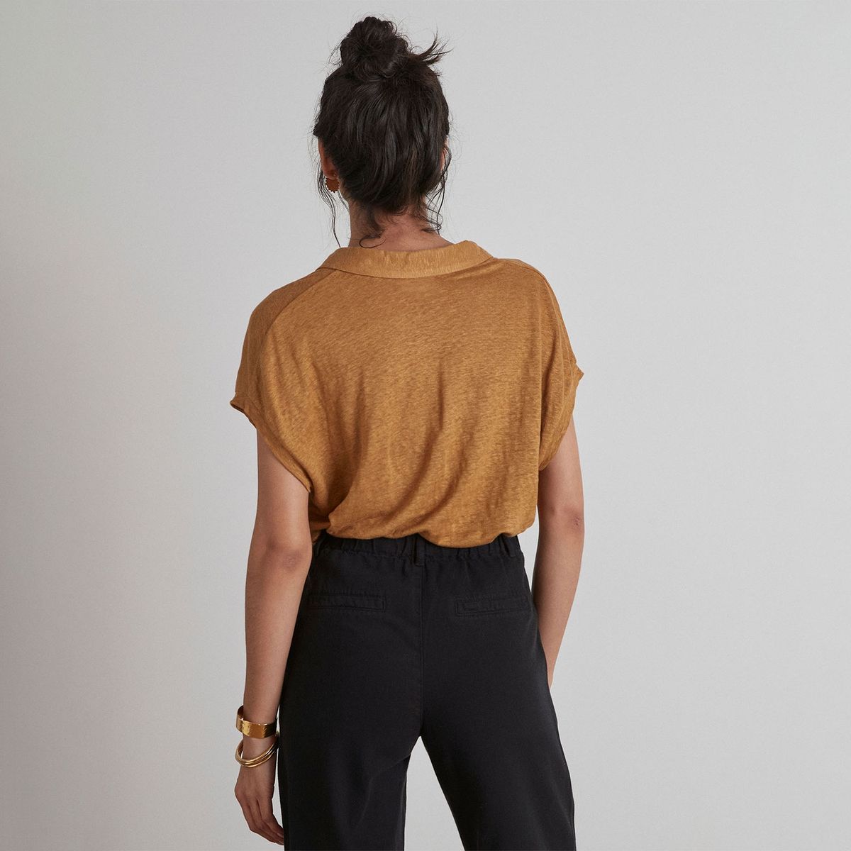 MAISON 123 - Polera Manga Corta Lino Mujer 123