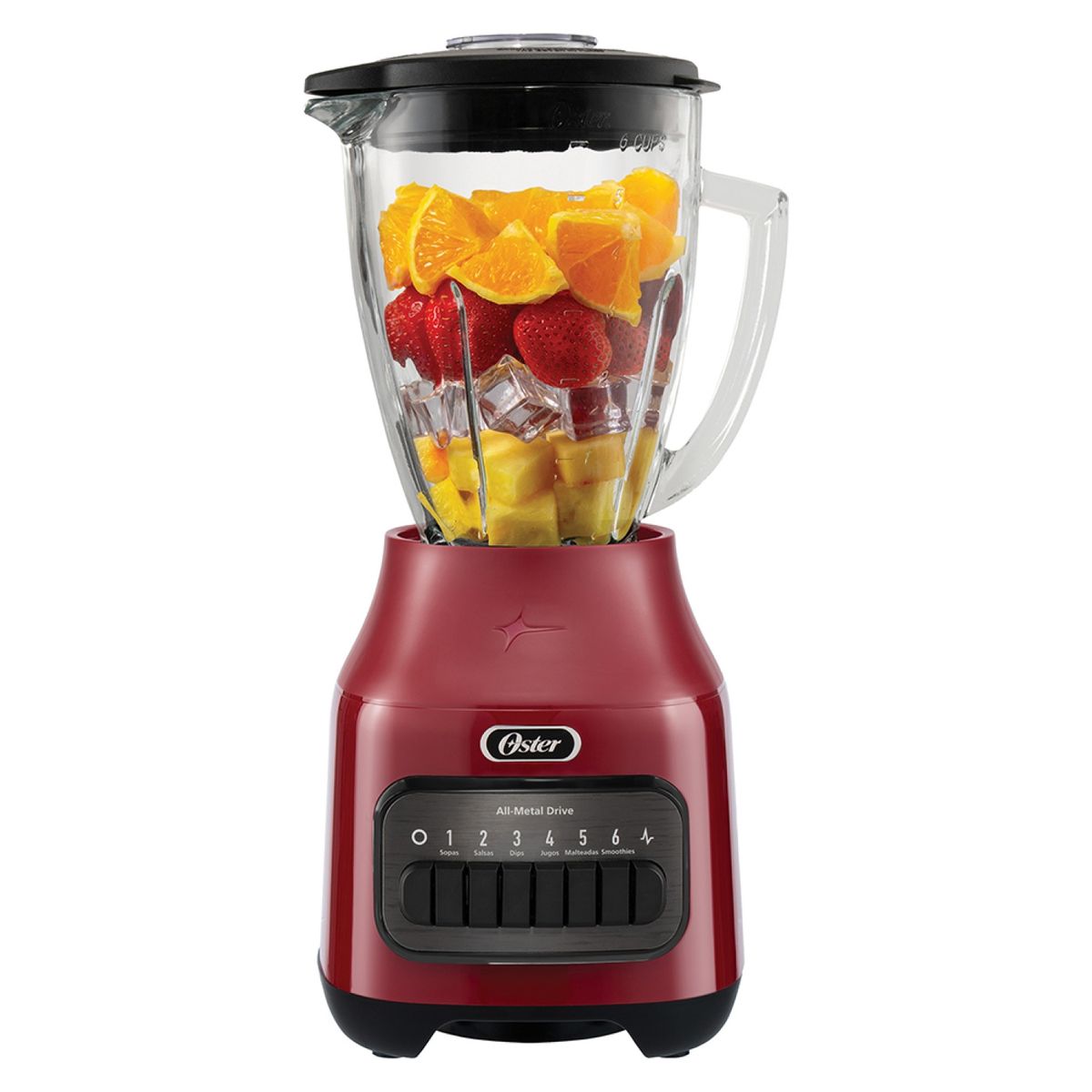 OSTER - Licuadora Roja Con Teclas Oster