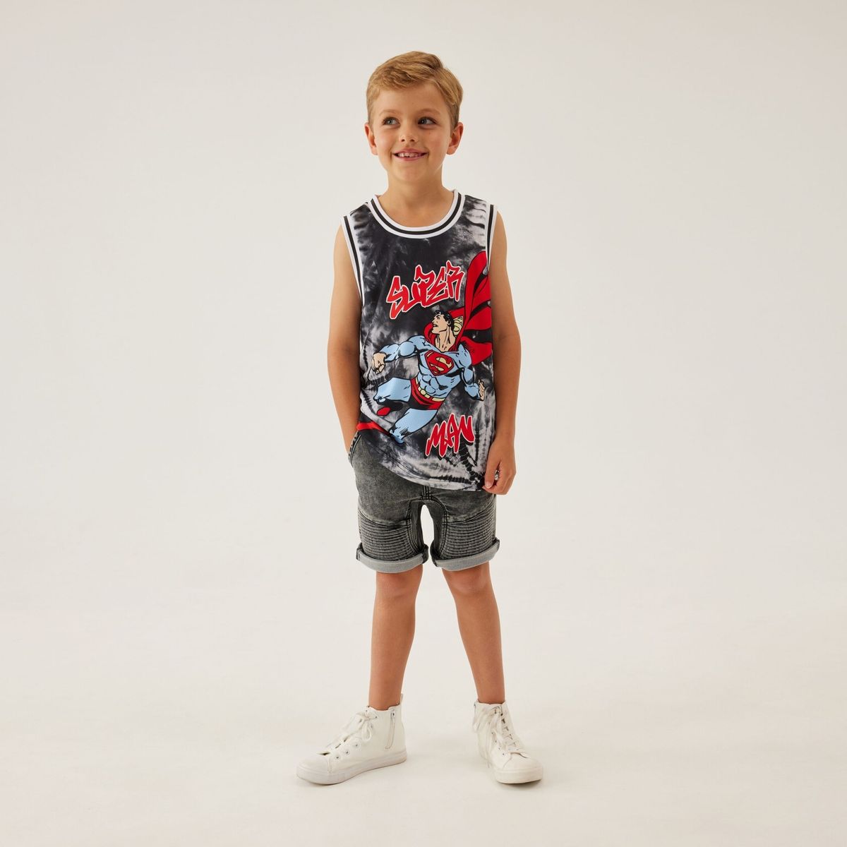 COTTON ON - Polera Sin Mangas Basketball Superman Niño Cotton On