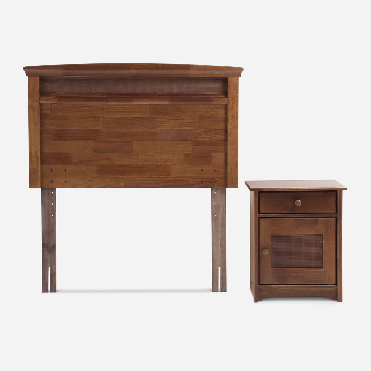 ROSEN - Cama Europea Indie 1.5 Plazas + Respaldo + 1 Velador Rosen