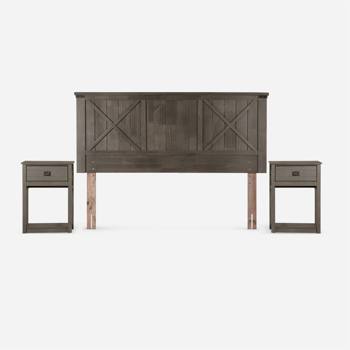 ROSEN - Cama Europea Autonomy 2 Plazas + Respaldo + 2 Veladores Rosen