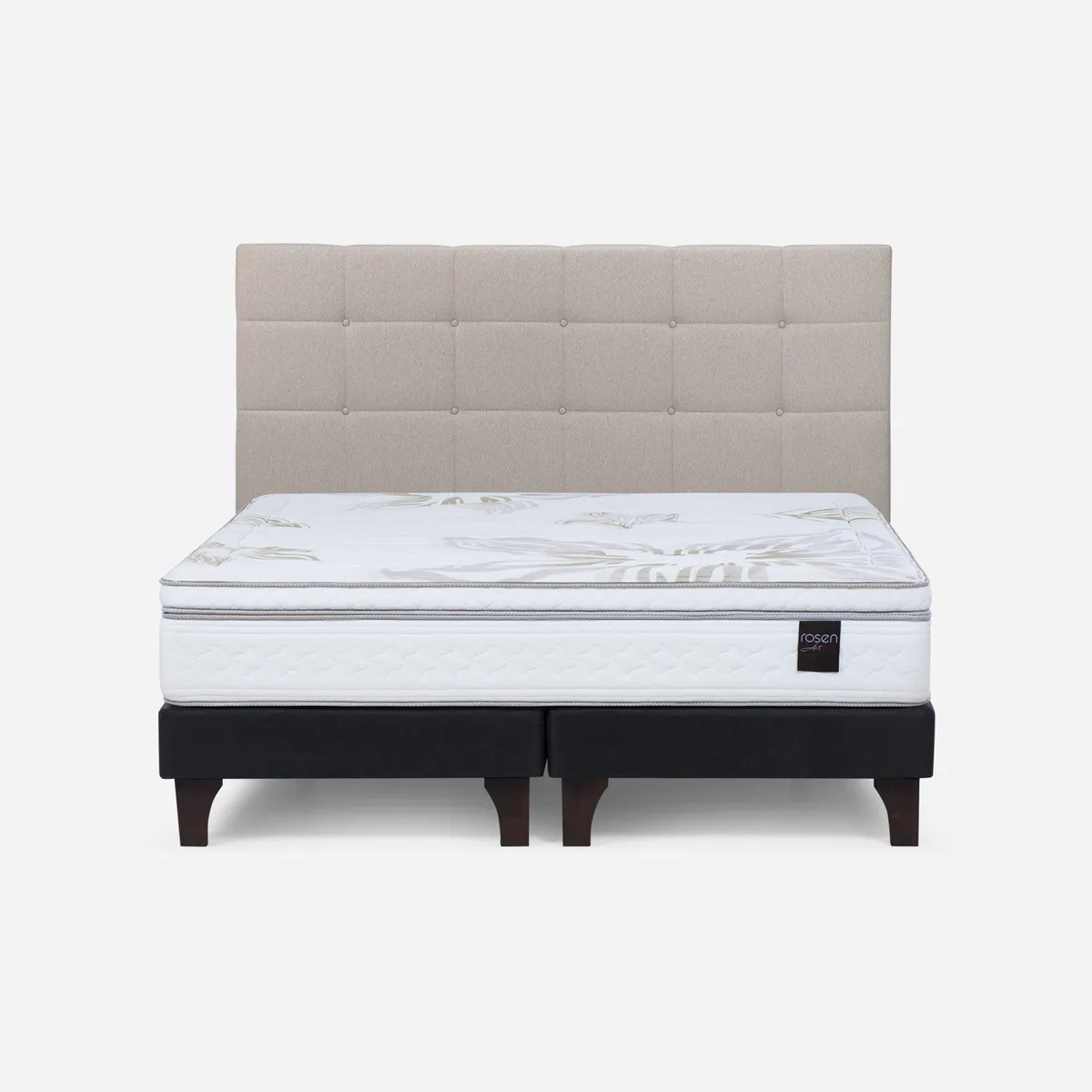 ROSEN - Cama Europea Art 4 King + Respaldo Rosen