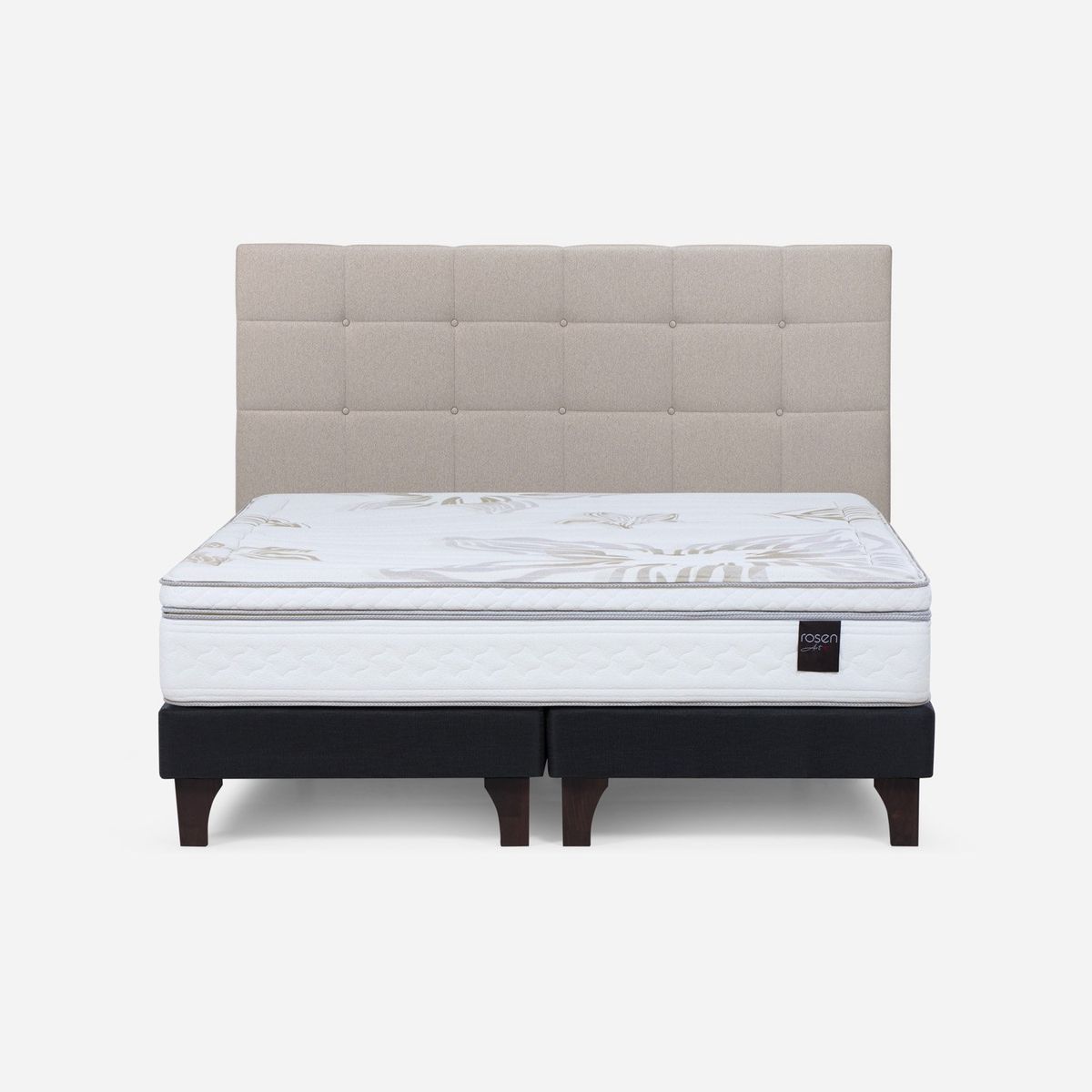 ROSEN - Cama Europea Art 4 King + Respaldo Rosen