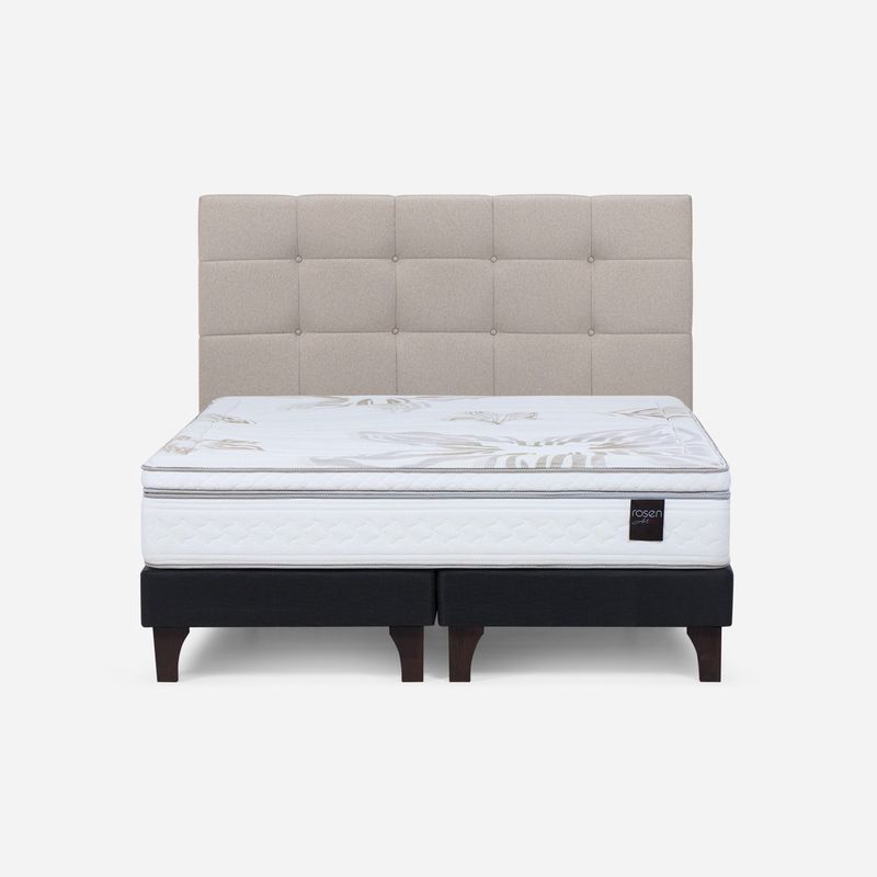 ROSEN - Cama Europea Art 4 2 Plazas + Respaldo Rosen