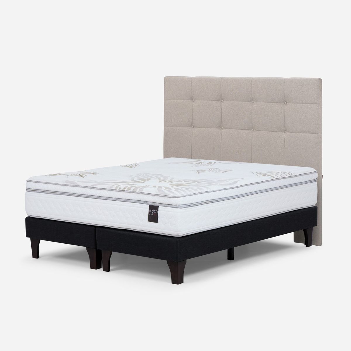 ROSEN - Cama Europea Art 4 2 Plazas + Respaldo Rosen