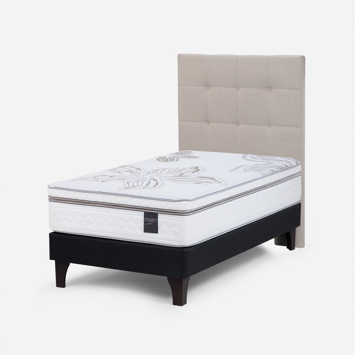 ROSEN - Cama Europea 1.5 Plazas Art 4 + Respaldo Rosen