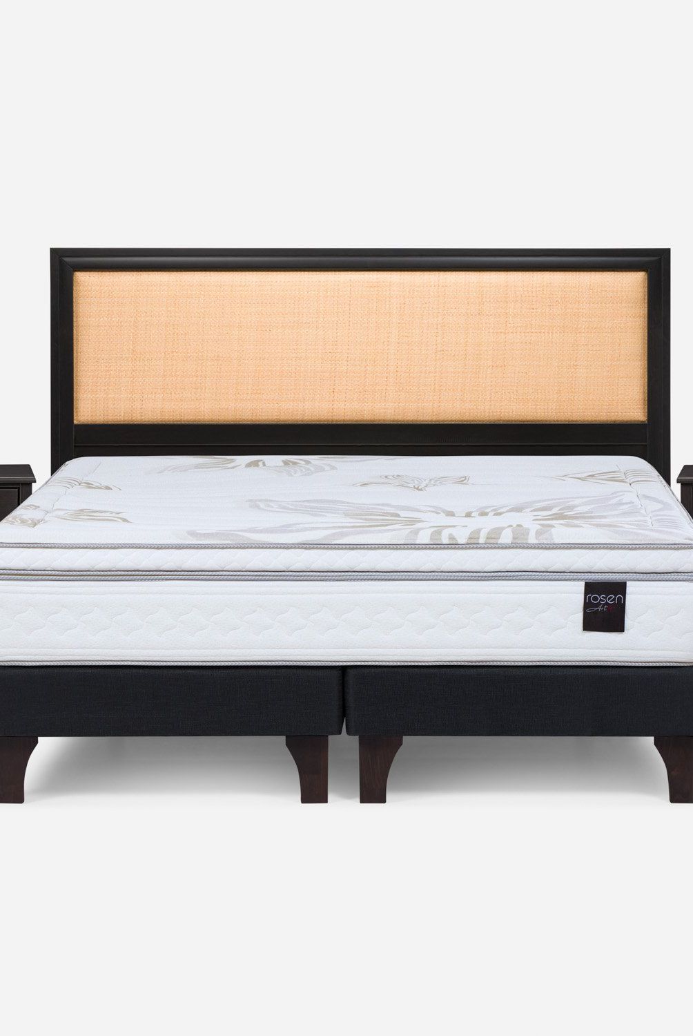 ROSEN - Cama Europea Art 4 King Rosen + 2 Veladores + Respaldo