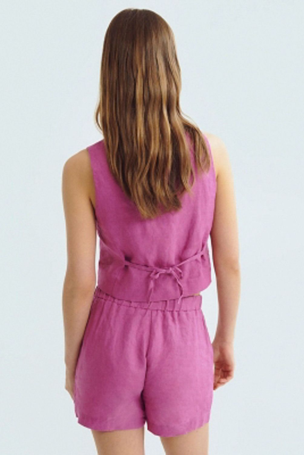 BROWNIE - Short Pinza Lino Básico Mujer Brownie